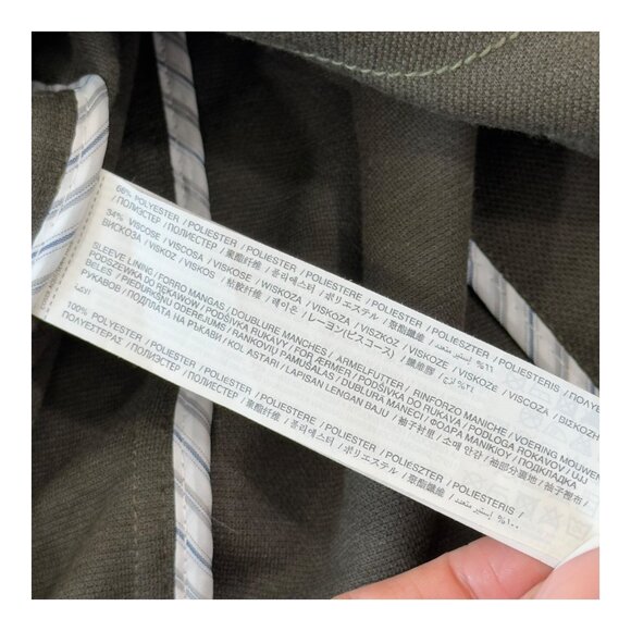 H.E. By Mango Slim Fit Mens Olive Green Blazer Jacket Size USA XS Patched elbow - Picture 5 of 12